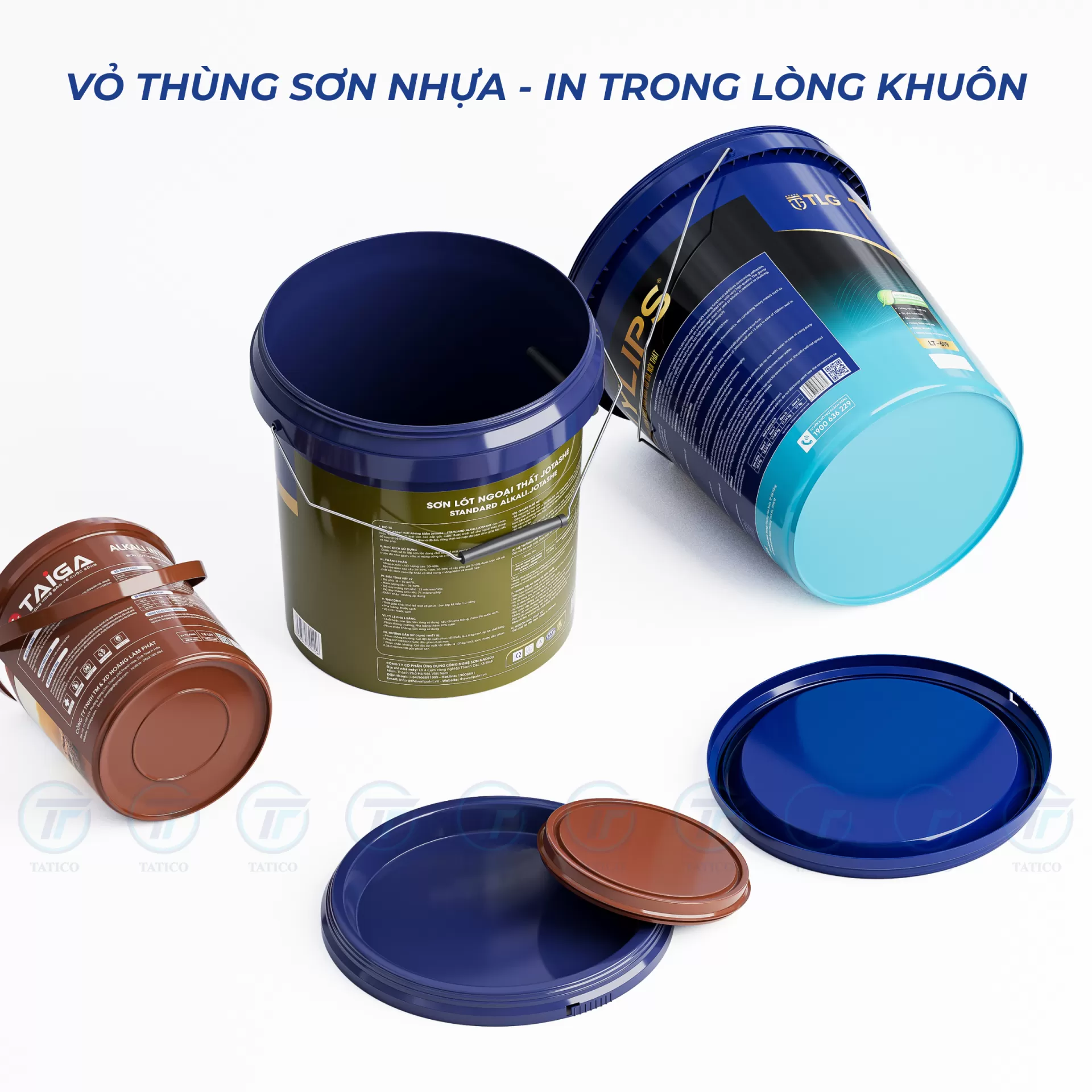 Vỏ thùng sơn nhựa Tatico in trong lòng khuôn
